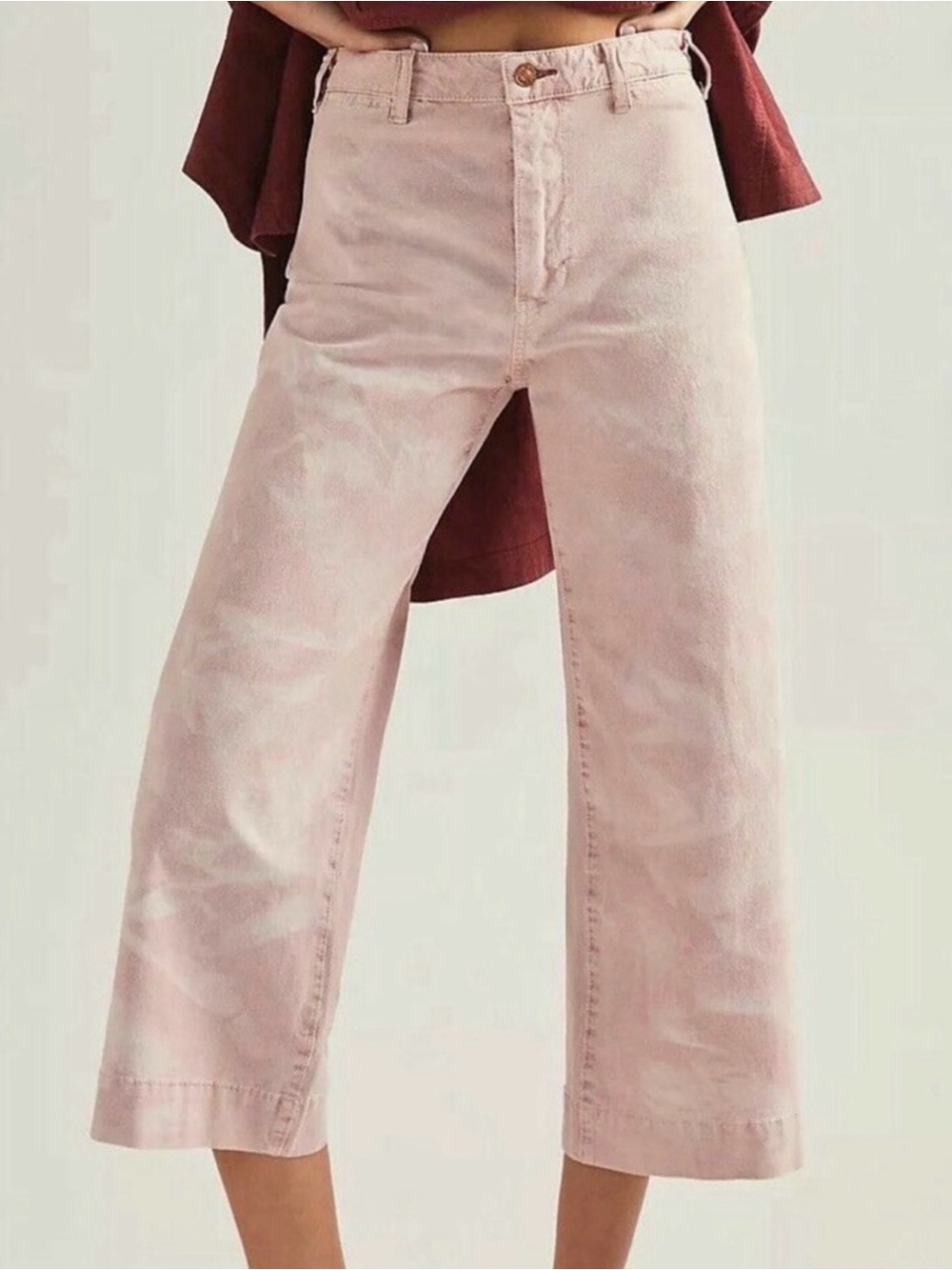 NWOT Pilcro James High Waisted Cropped Pink Jeans